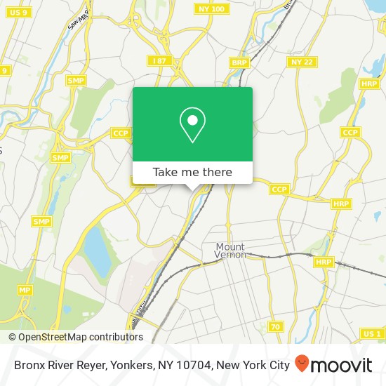 Mapa de Bronx River Reyer, Yonkers, NY 10704