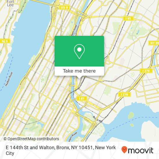 Mapa de E 144th St and Walton, Bronx, NY 10451
