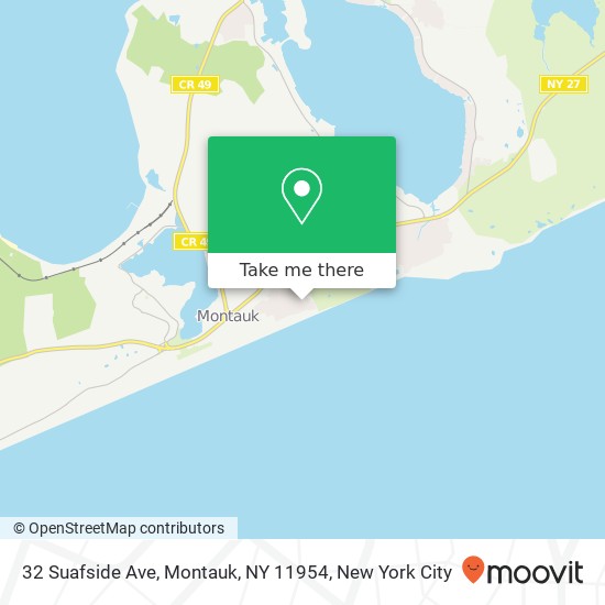 Mapa de 32 Suafside Ave, Montauk, NY 11954