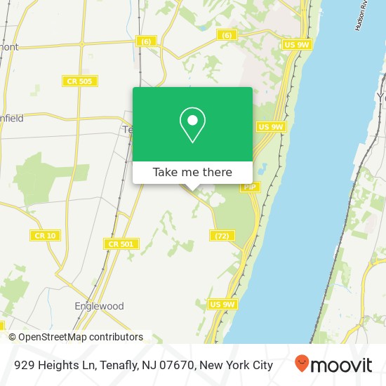 Mapa de 929 Heights Ln, Tenafly, NJ 07670