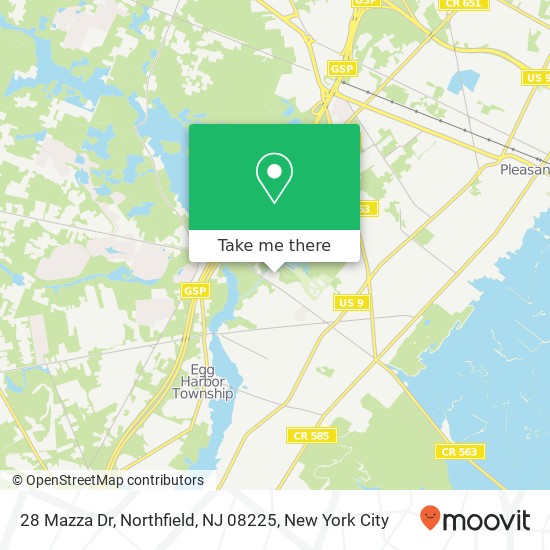 Mapa de 28 Mazza Dr, Northfield, NJ 08225