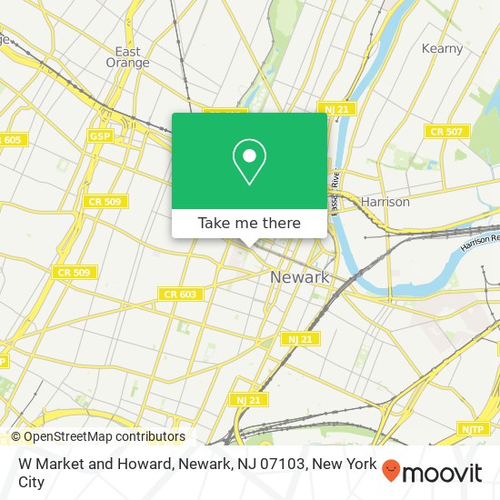 W Market and Howard, Newark, NJ 07103 map
