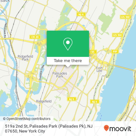 Mapa de 519a 2nd St, Palisades Park (Palisades Pk), NJ 07650