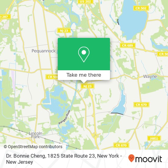 Dr. Bonnie Cheng, 1825 State Route 23 map