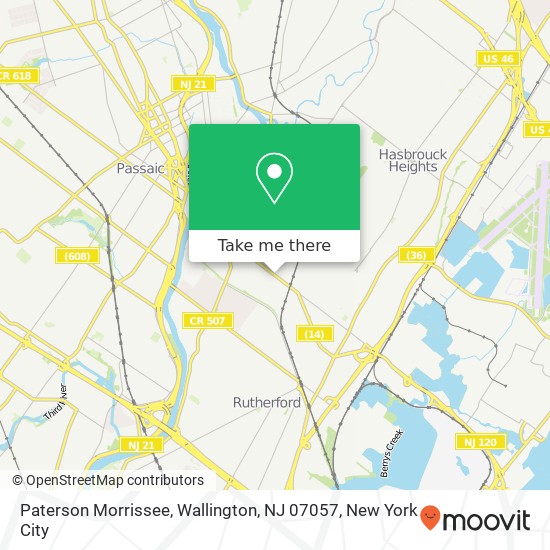 Mapa de Paterson Morrissee, Wallington, NJ 07057