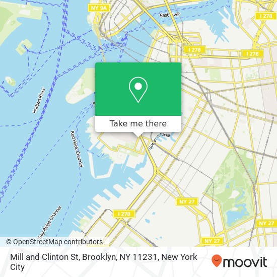 Mill and Clinton St, Brooklyn, NY 11231 map