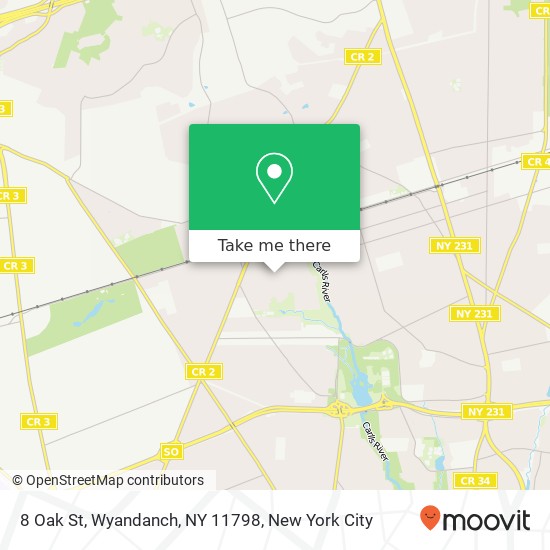 Mapa de 8 Oak St, Wyandanch, NY 11798
