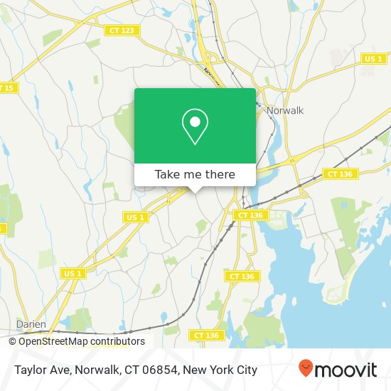 Mapa de Taylor Ave, Norwalk, CT 06854