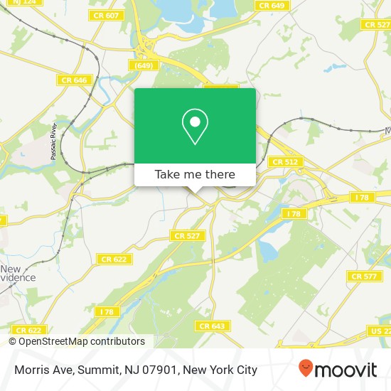 Mapa de Morris Ave, Summit, NJ 07901