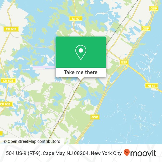 Mapa de 504 US-9 (RT-9), Cape May, NJ 08204