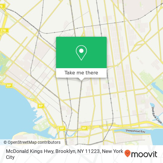 Mapa de McDonald Kings Hwy, Brooklyn, NY 11223