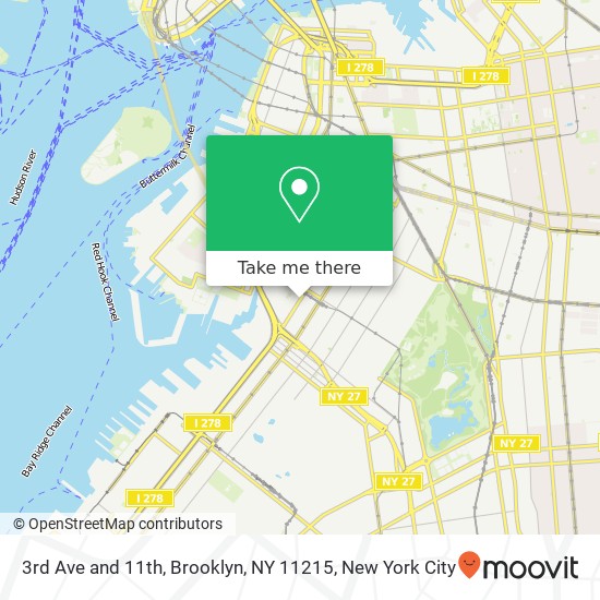 Mapa de 3rd Ave and 11th, Brooklyn, NY 11215