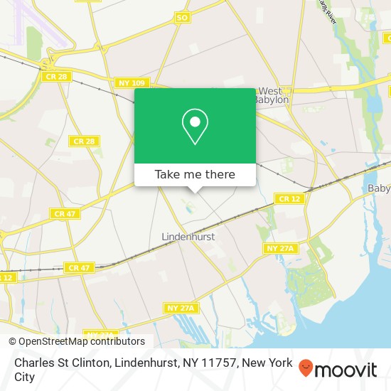 Mapa de Charles St Clinton, Lindenhurst, NY 11757