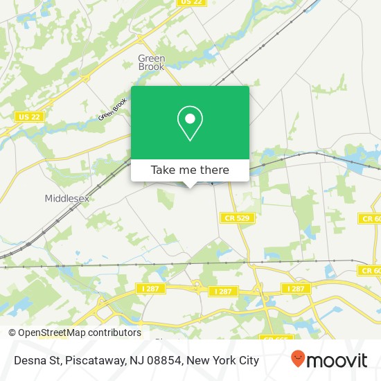 Mapa de Desna St, Piscataway, NJ 08854