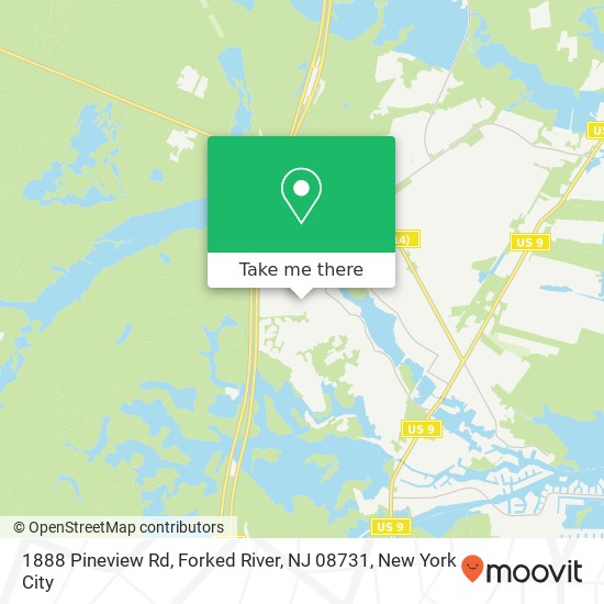 Mapa de 1888 Pineview Rd, Forked River, NJ 08731