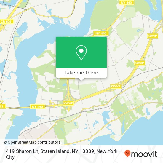 Mapa de 419 Sharon Ln, Staten Island, NY 10309