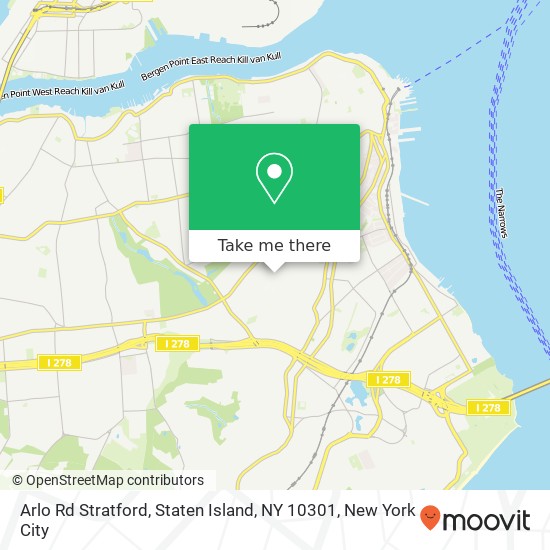 Mapa de Arlo Rd Stratford, Staten Island, NY 10301