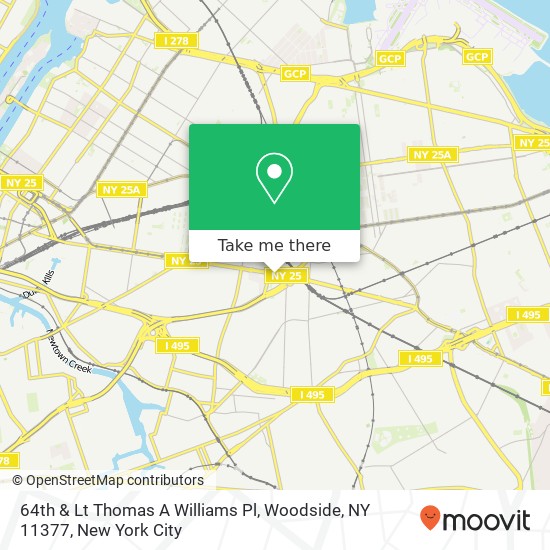 64th & Lt Thomas A Williams Pl, Woodside, NY 11377 map