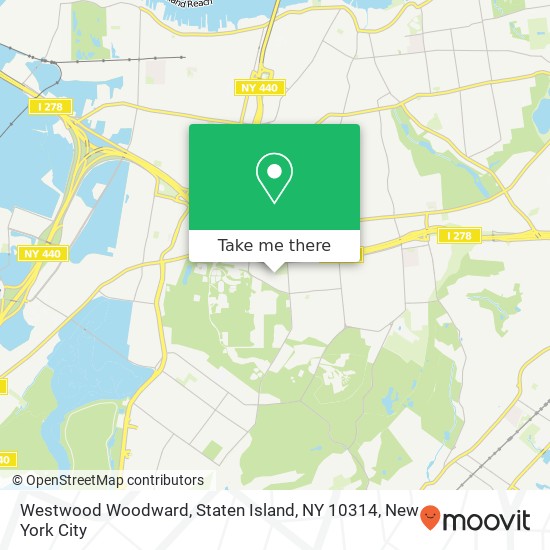 Mapa de Westwood Woodward, Staten Island, NY 10314