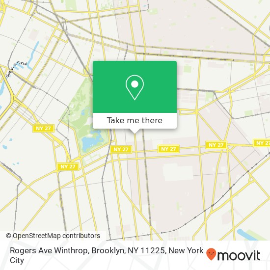 Mapa de Rogers Ave Winthrop, Brooklyn, NY 11225