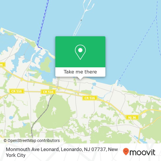 Mapa de Monmouth Ave Leonard, Leonardo, NJ 07737