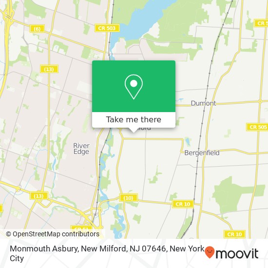 Mapa de Monmouth Asbury, New Milford, NJ 07646