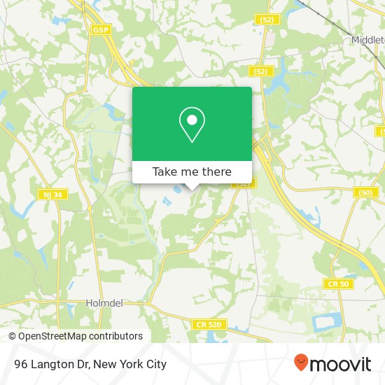 Mapa de 96 Langton Dr, Holmdel, NJ 07733