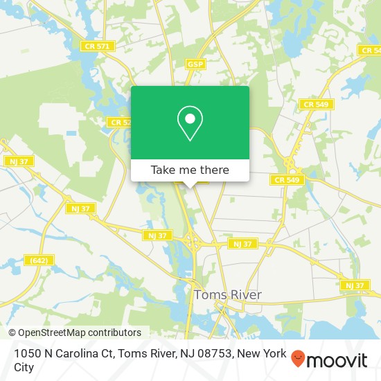1050 N Carolina Ct, Toms River, NJ 08753 map