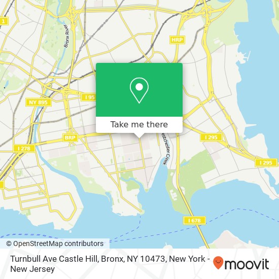 Mapa de Turnbull Ave Castle Hill, Bronx, NY 10473