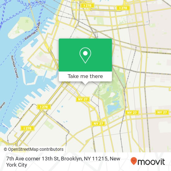 Mapa de 7th Ave corner 13th St, Brooklyn, NY 11215