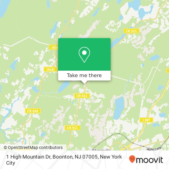 Mapa de 1 High Mountain Dr, Boonton, NJ 07005