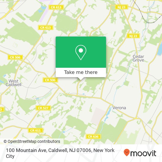 100 Mountain Ave, Caldwell, NJ 07006 map