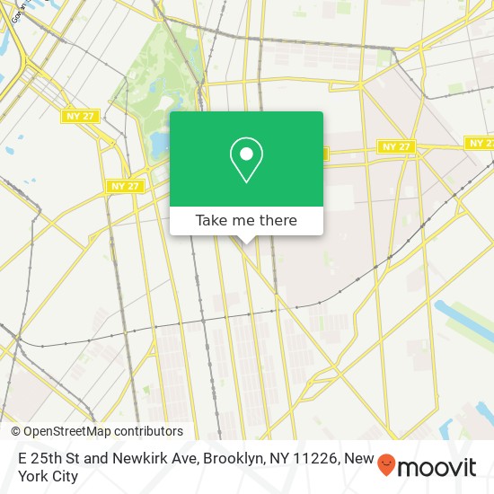 Mapa de E 25th St and Newkirk Ave, Brooklyn, NY 11226