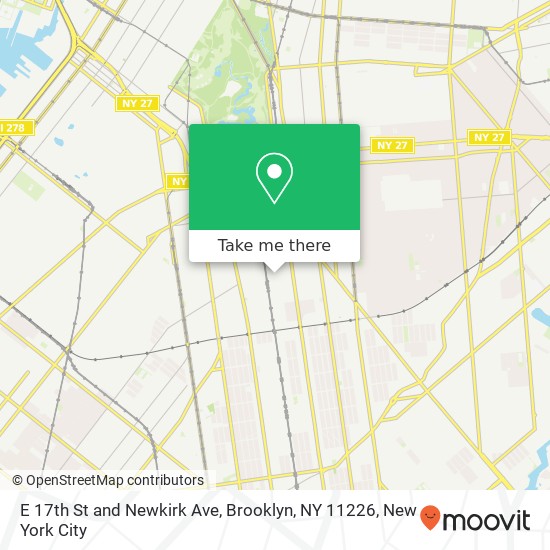Mapa de E 17th St and Newkirk Ave, Brooklyn, NY 11226