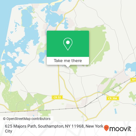Mapa de 625 Majors Path, Southampton, NY 11968
