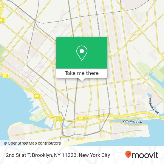 Mapa de 2nd St at T, Brooklyn, NY 11223
