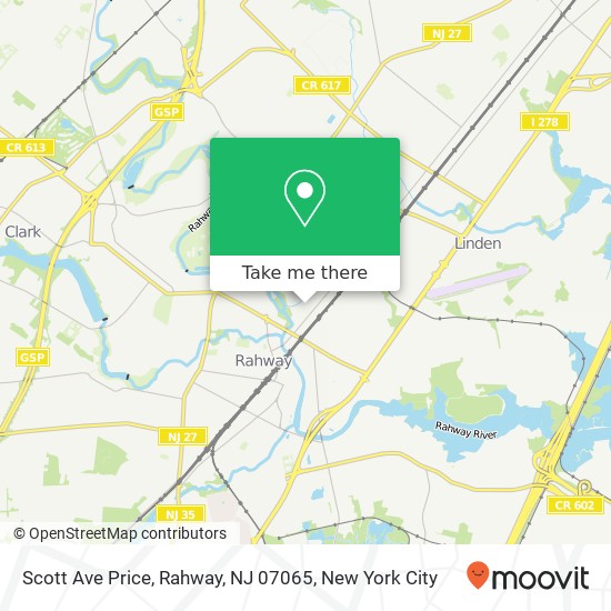 Mapa de Scott Ave Price, Rahway, NJ 07065