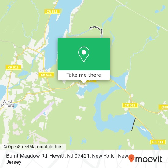 Mapa de Burnt Meadow Rd, Hewitt, NJ 07421