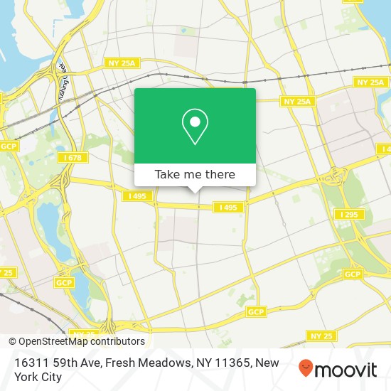 Mapa de 16311 59th Ave, Fresh Meadows, NY 11365