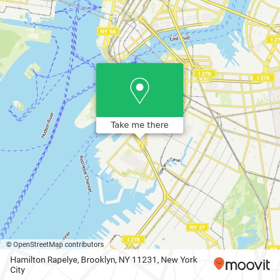 Mapa de Hamilton Rapelye, Brooklyn, NY 11231