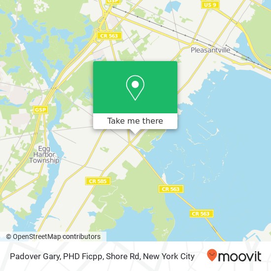 Padover Gary, PHD Ficpp, Shore Rd map