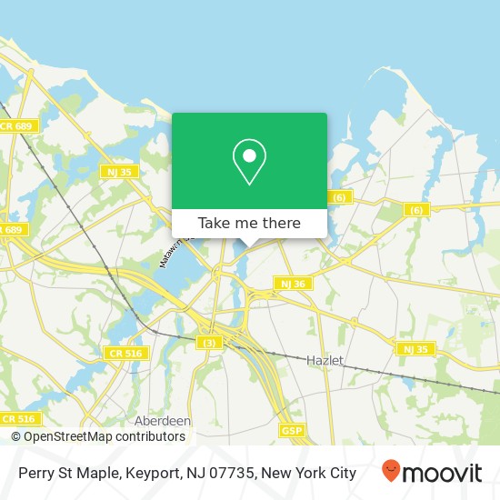 Mapa de Perry St Maple, Keyport, NJ 07735