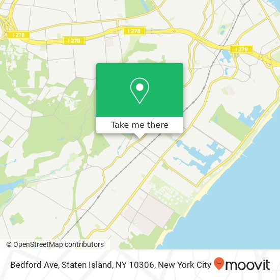 Mapa de Bedford Ave, Staten Island, NY 10306