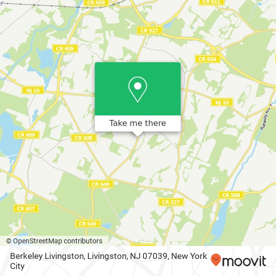 Mapa de Berkeley Livingston, Livingston, NJ 07039