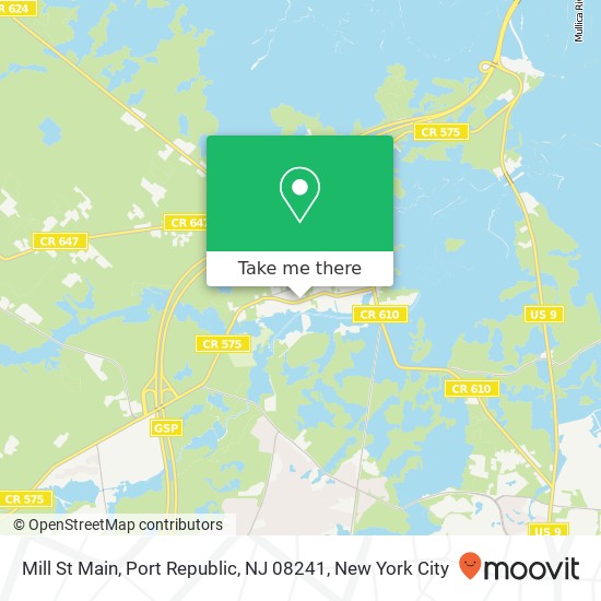 Mapa de Mill St Main, Port Republic, NJ 08241