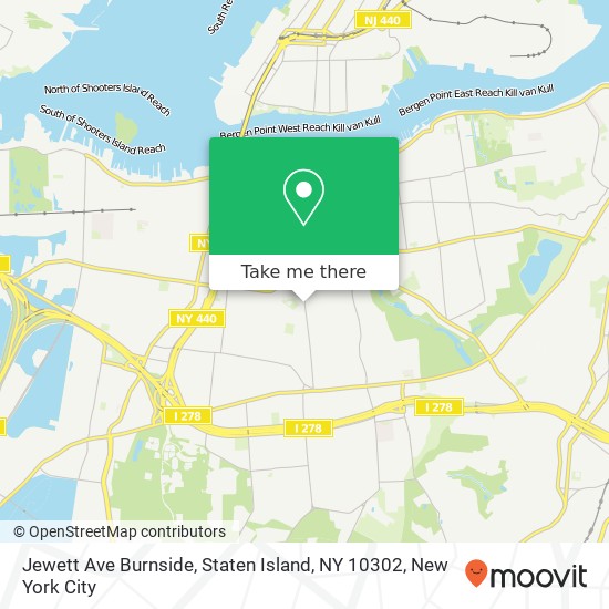 Mapa de Jewett Ave Burnside, Staten Island, NY 10302