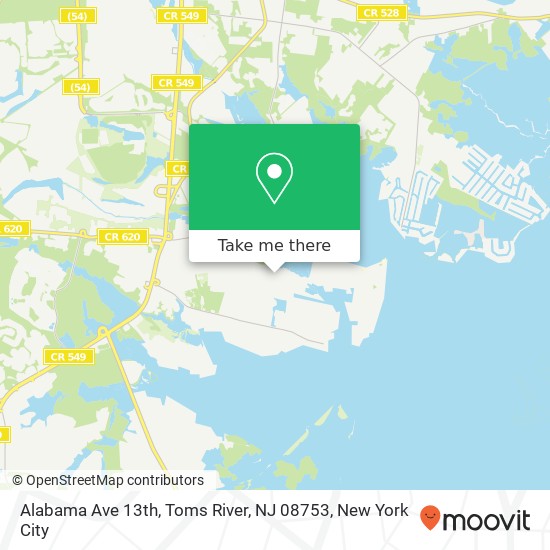 Alabama Ave 13th, Toms River, NJ 08753 map