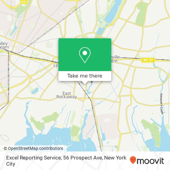 Mapa de Excel Reporting Service, 56 Prospect Ave