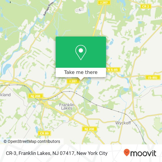 Mapa de CR-3, Franklin Lakes, NJ 07417