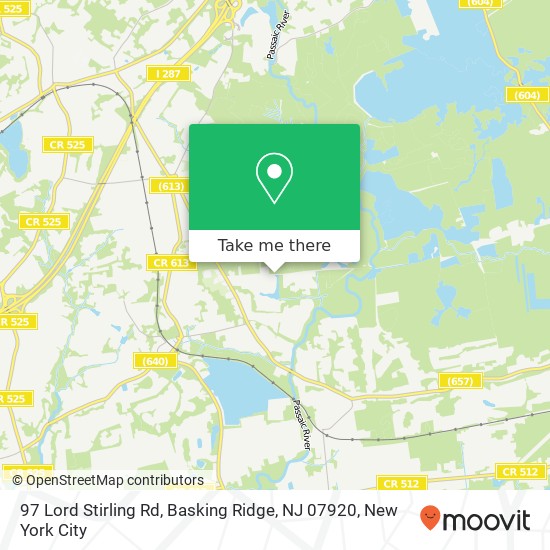 Mapa de 97 Lord Stirling Rd, Basking Ridge, NJ 07920